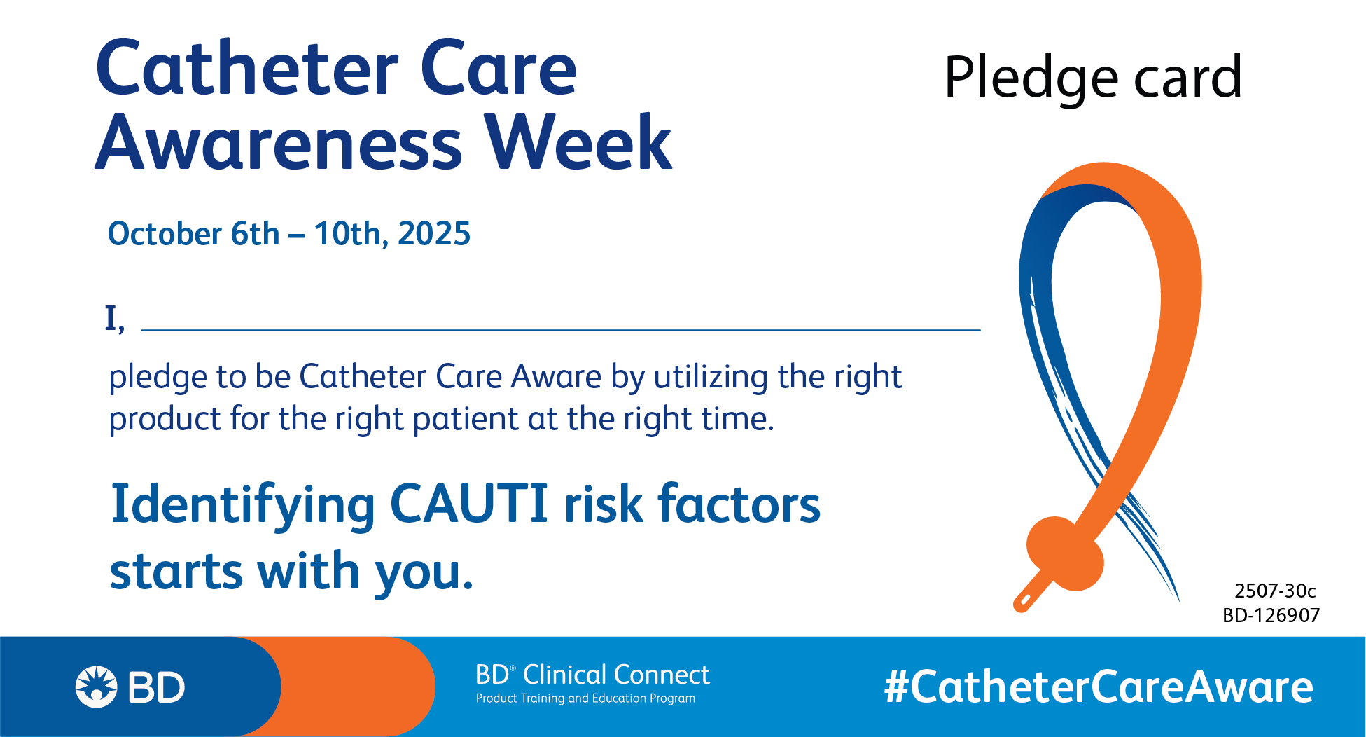 Catheter Care Awareness Pledge Card