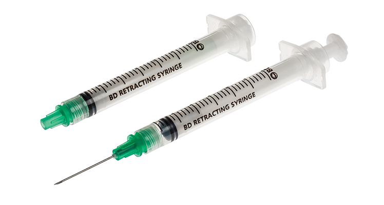 Replacement syringe with needle
