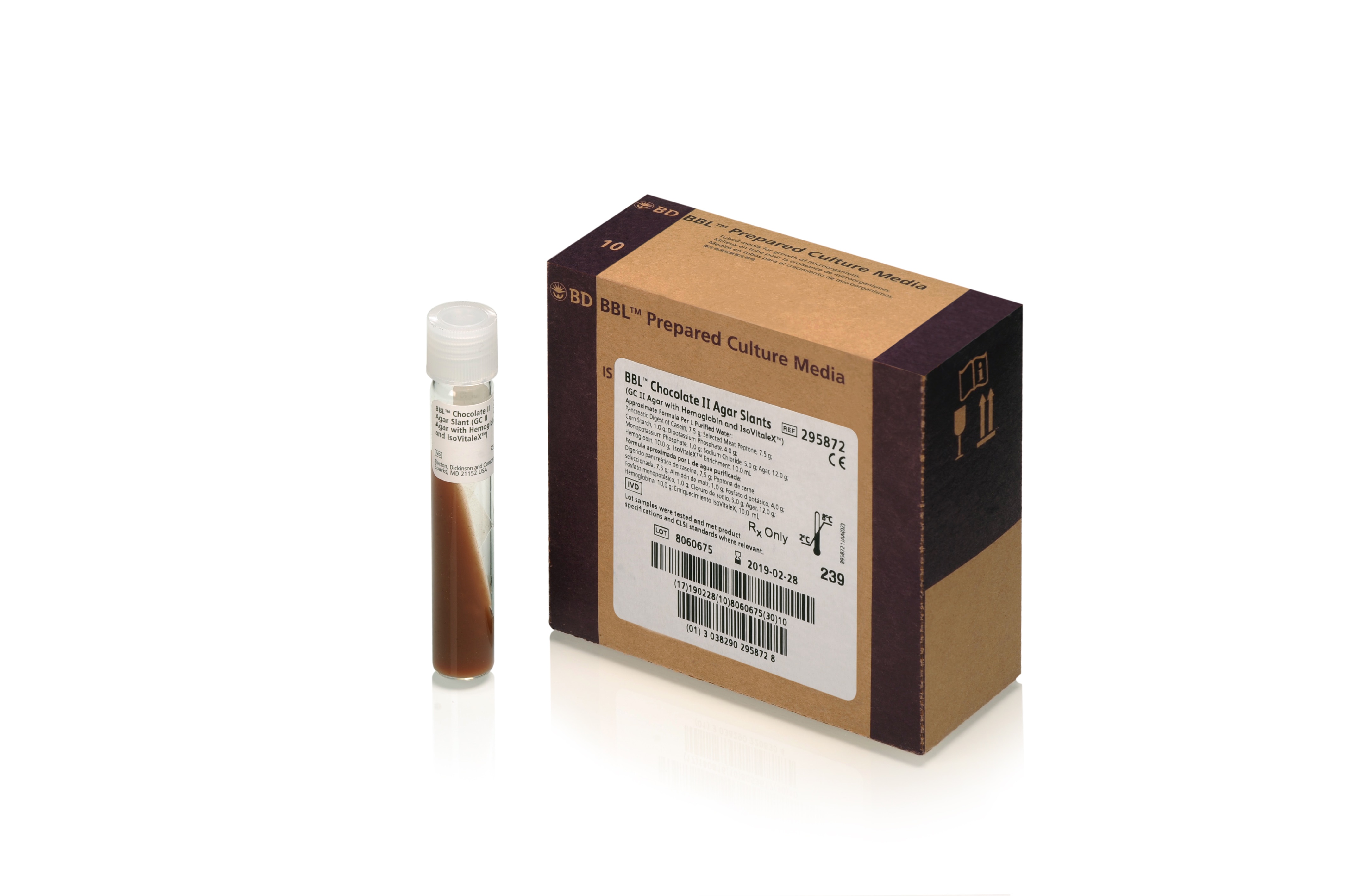 Chocolate agar slants - K tube - 295872 | BD