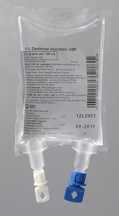 5% Dextrose Injection, USP 100mL - 1727172003 | BD