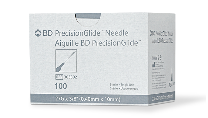 27 G x 3/8 in. intradermal bevel BD PrecisionGlide™ Needle