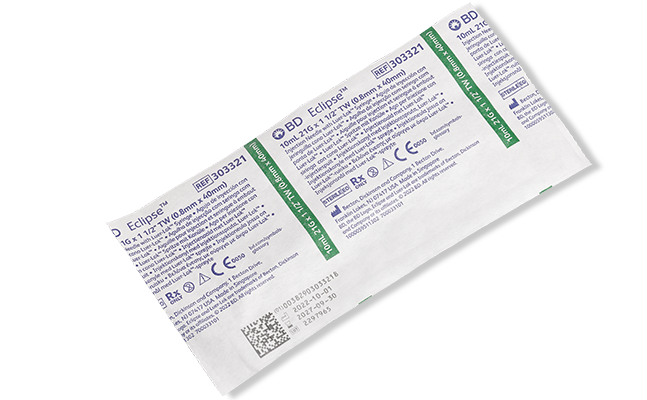 BD Eclipse™ Needle 21 G x 1 1/2 in. with detachable 10 mL BD Luer