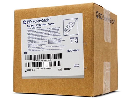 1 mL BD SafetyGlide™ Tuberculin Syringe with 27 G x 1/2 in