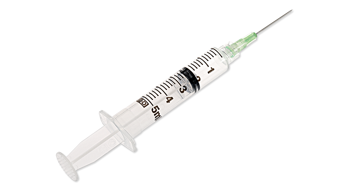 5 mL BD Luer-Lok™ Syringe with attached needle 21 G x 1 in