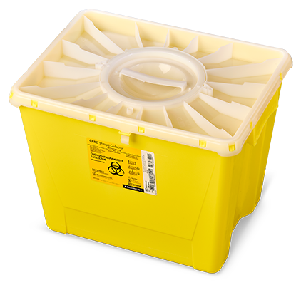 BD® PGII Sharps Container, 8 gal, duo port access lid, yellow