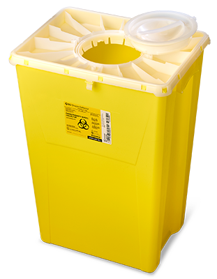 BD® PGII Sharps Container, 18 gal, duo port access lid, yellow