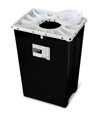 BD® PGII Sharps Container, 18 gal, duo port access lid, black