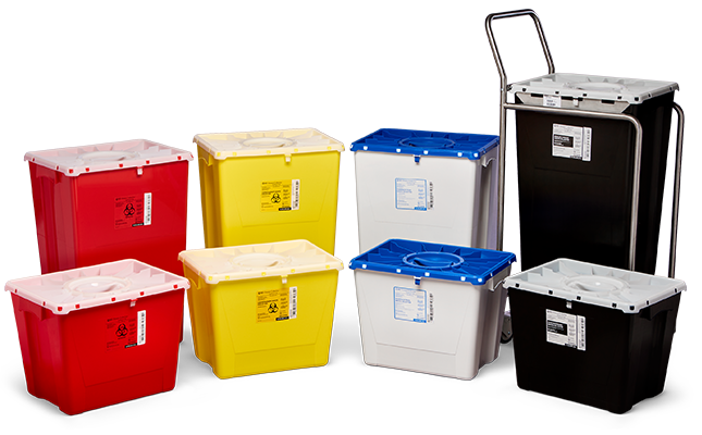 BD® PGII Sharps Container Basic Trolley, 8/18 gal, stainless steel