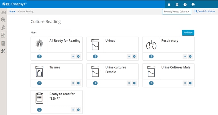 Worklists Menu in BD Synapsys