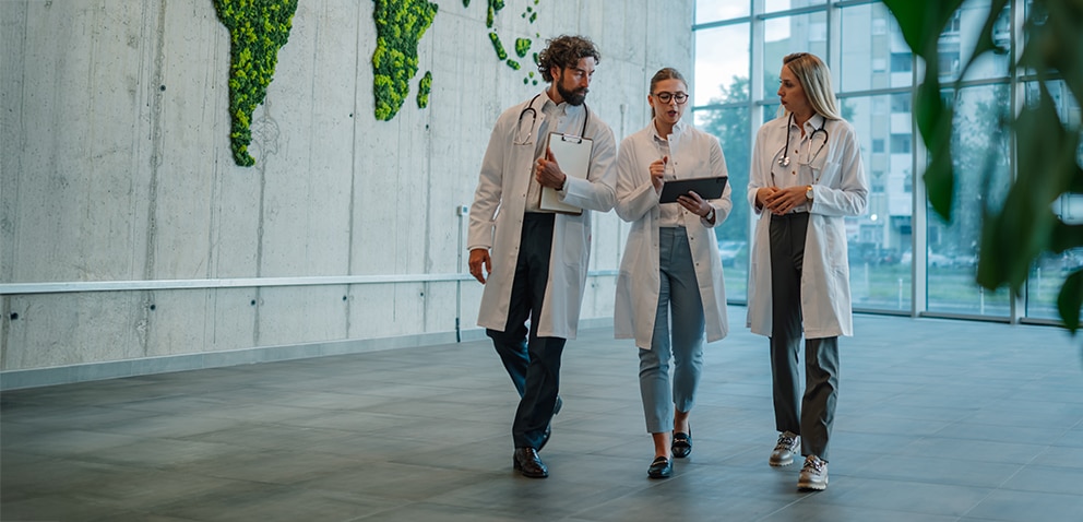 Three healthcare professionals