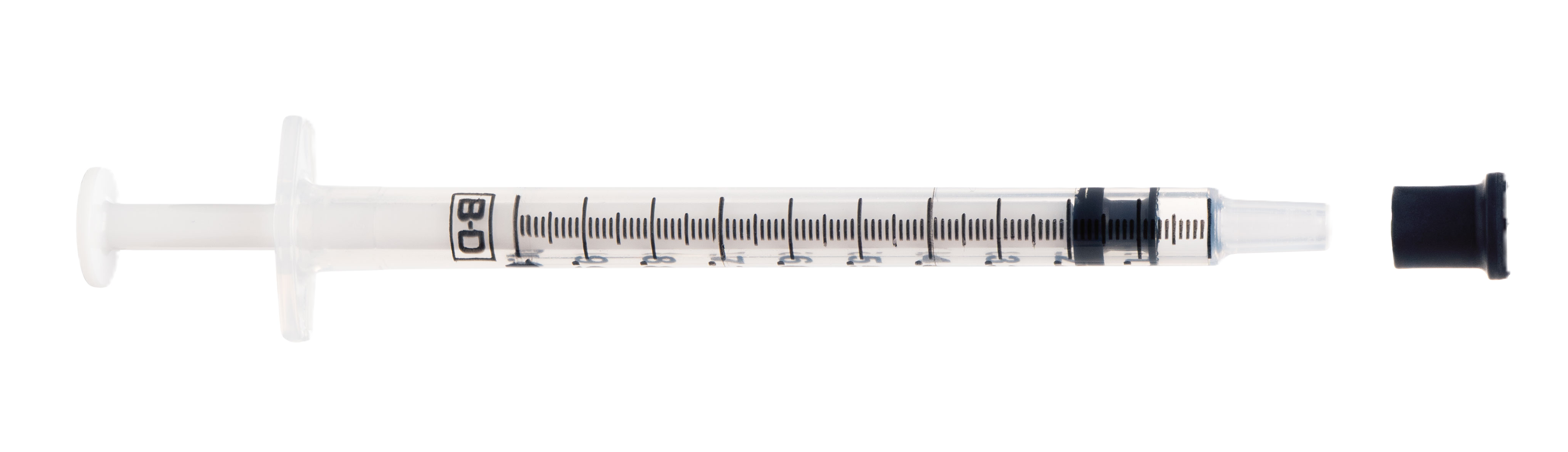 BD Preset™ Arterial Blood Syringe with numbered highlighted areas showing advanced blood collection technology