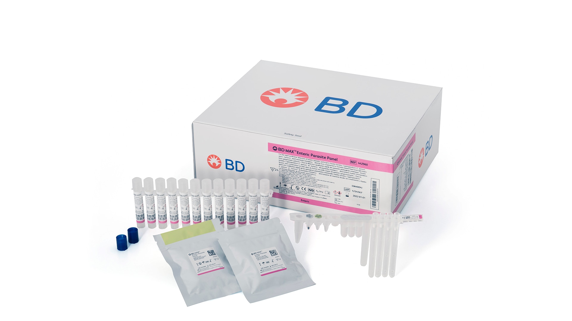 <h3>BD MAX™ Enteric Parasite Panel</h3>
<ul>
<li><i>Giardia lamblia</i></li>
<li><i>Cryptosporidium (C. hominis and C. parvum only)</i></li>
<li><i>Entamoeba histolytica</i></li>
</ul>
