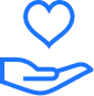 Blue Hand Heart Icon