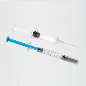 Prefillables Syringes with clear and blue design