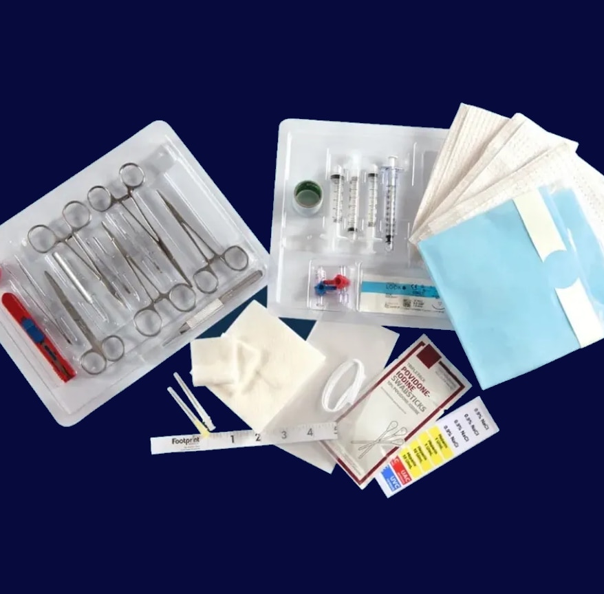 Comprehensive sterile medical procedure instrument kit