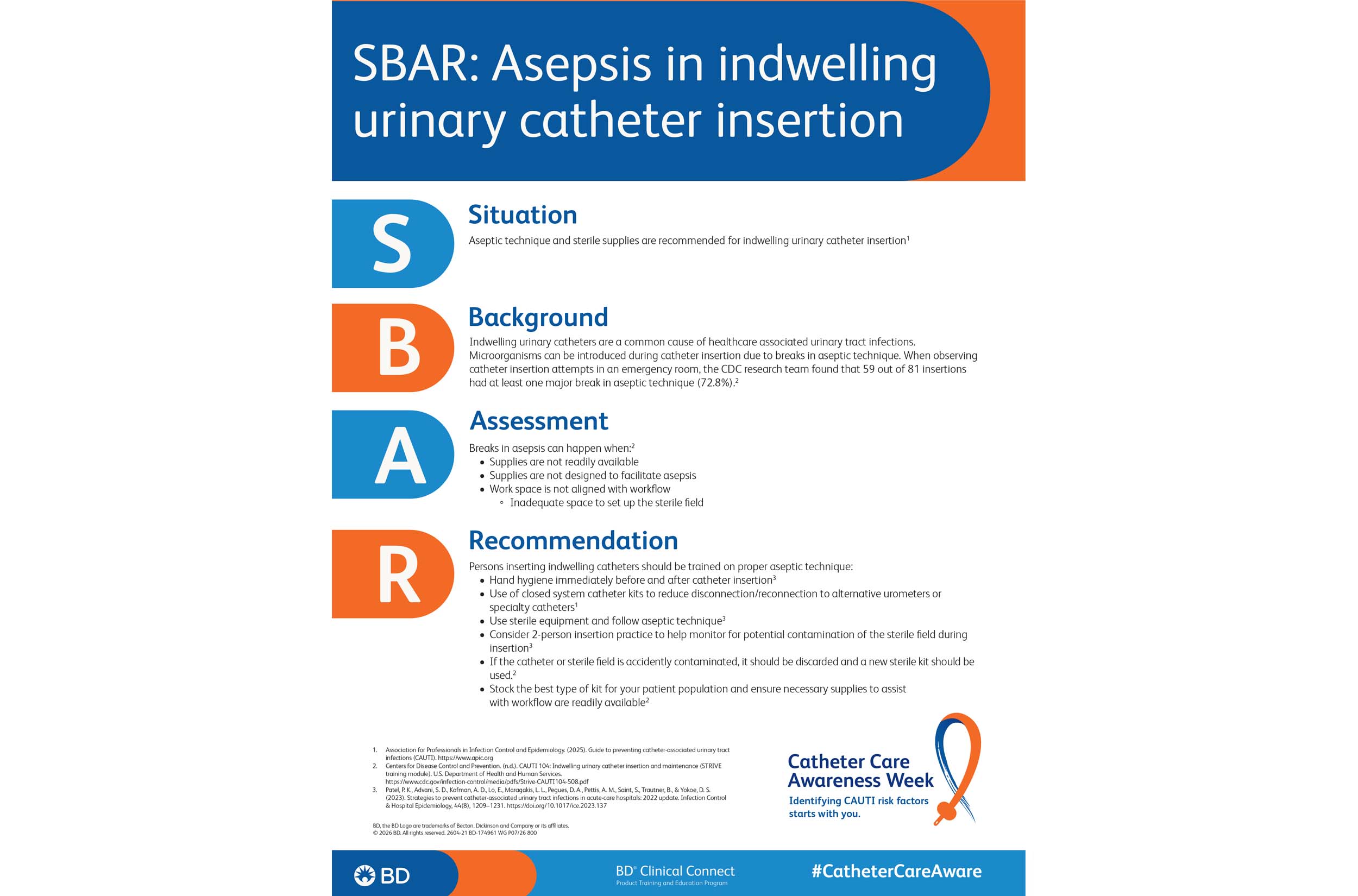 BD Catheter Care Awareness SBAR