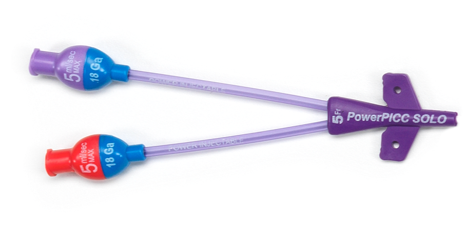4 F Single lumen PowerPICC SOLO Catheter Maximal Barrier Plus Nursing 
