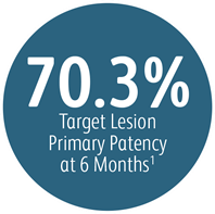 70.3% target lesion primary patency at 6 months